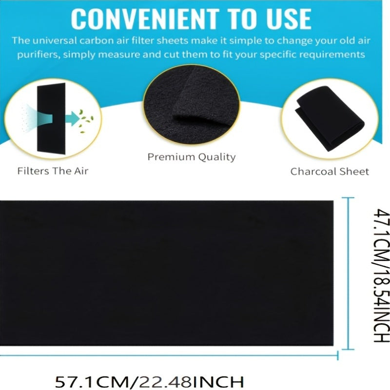 1 pieza de filtro de desagüe de cocina con carbón activado, 22,48" x 18,54" - Filtro de aire de alta eficiencia con carbón y captura de grasa, eliminación de olores y partículas, diseño duradero y cortable para el control del humo y los olores, actualiza