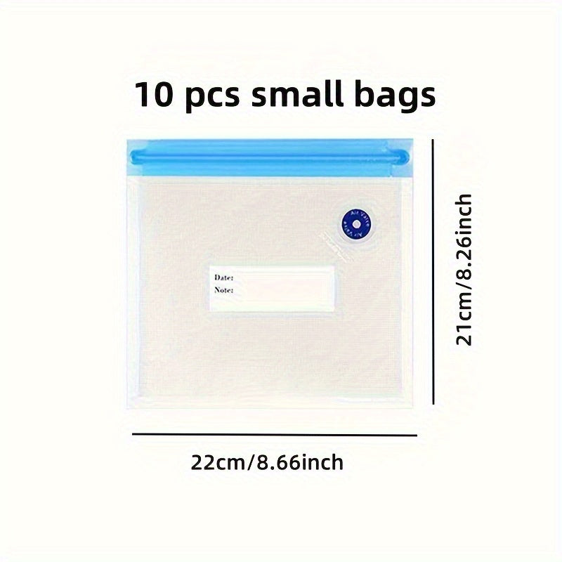 Kit de Sellador al Vacío Multifuncional Portátil Jkuoo - Bolsas para Almacenamiento de Alimentos Reutilizables, Bolsas con Cierre al Vacío, Válvulas de Aire Reemplazables y Preservación Fácil de los Alimentos - Ideal para el Hogar y Empaque Secundario