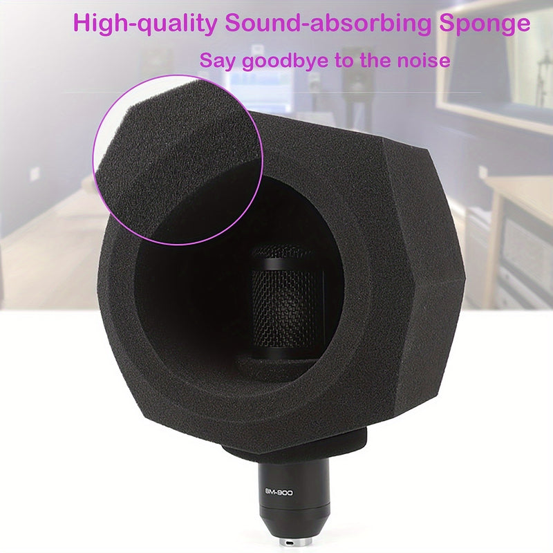 Protector de Salpicaduras para Micrófono F2, Cubierta Antiviento para Estudio de Grabación, Espuma Absorbente de Sonido para Micrófono, Bola de Espuma Insonorizante, Cubierta Antiviento de Micrófono con Esponja de Reducción de Ruido, G-MARK