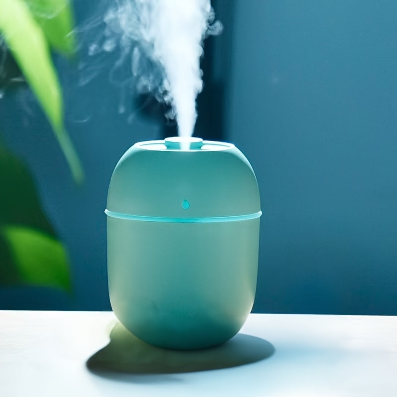 Humidificador ultrasonico portátil mini - Diseño lindo de gotas de agua, neblina nano para escritorio de oficina y hogar, alimentado por USB, blanco con acento rosa, funcionamiento silencioso, amigable para viajes, humidificador de plantas