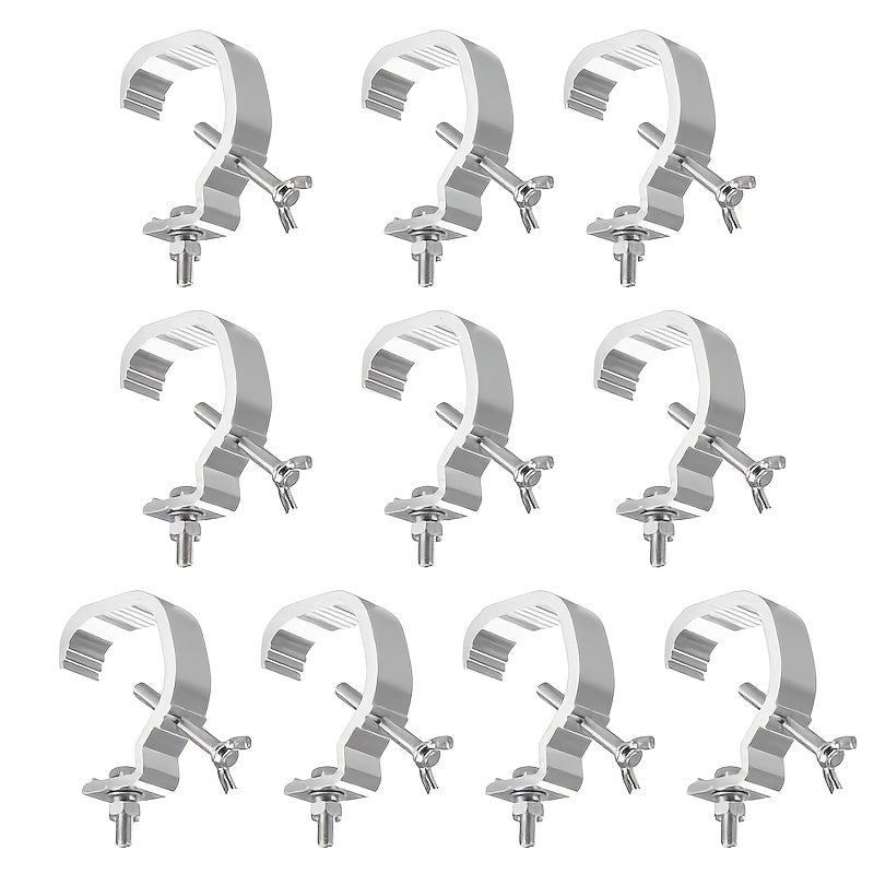 Juego de 10 Ganchos para Luces de Escenario FF, Gancho con Cierre Simple y Doble, Gancho para Faro, Gancho de Fundición de Aluminio para Luces de Palet Anchas de 20 Tarjetas de 30-52 Tubos