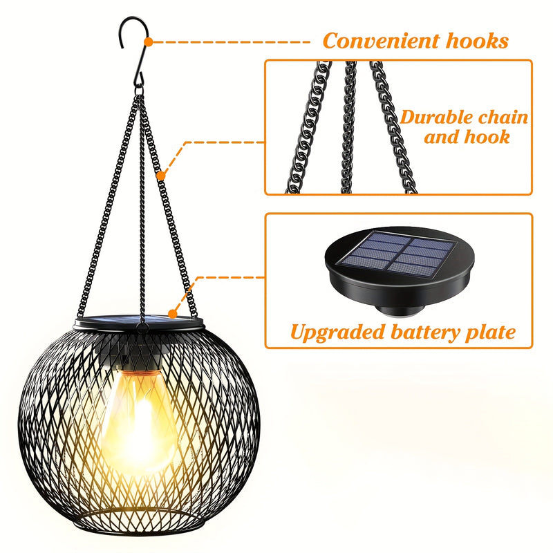 2 luces solares colgantes para exteriores, luces solares mejoradas, iluminación decorativa para jardín, energía solar, ideales para terrazas, céspedes y patios traseros