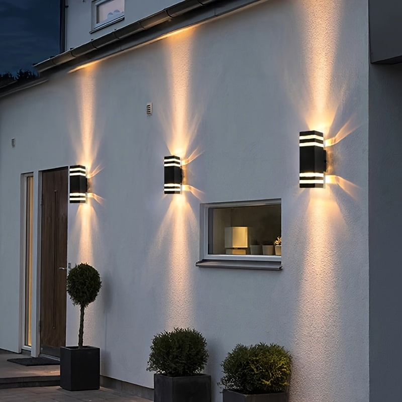 1/2 piezas de lámpara de pared para exterior con base E27 reemplazable, ideal para porche, puerta principal, jardín, balcón o escaleras (no incluye focos)
