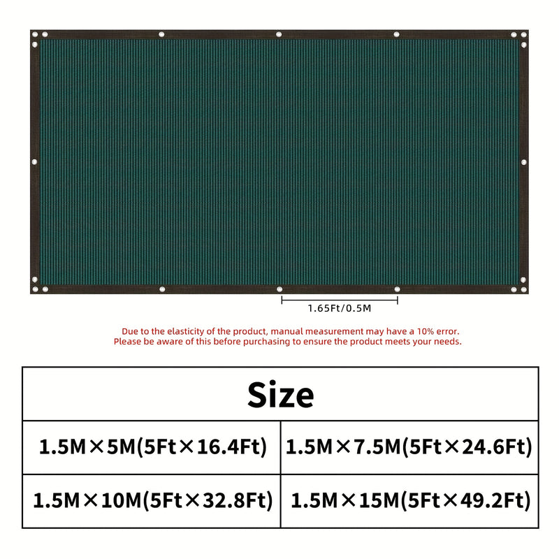 1 pieza, Pantalla de Privacidad para Jardín, Cubierta de Sombra Resistente para Vallas, Adecuada para Paredes, Patio y Jardín, Incluye Cintas Adhesivas (152.4 cm × 15.24 metros, Verde Oscuro)