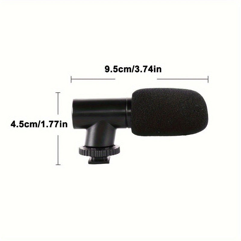 Cámara de micrófono universal negro, patrón de polarización unidireccional, conector de 3,5 mm, alimentación cableada, con montura de choque y protector antiviento, para DSLR, transmisión en vivo, videoconferencia