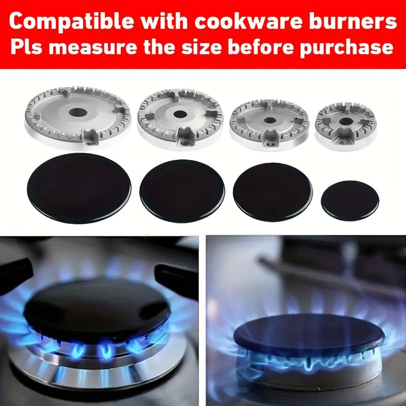 4 Paquete de perillas univer de aleación de aluminio para estufa de gas, juego de tapas de quemador Sabaf con tapas planas para accesorios de estufa de gas para horno y encimera sin batería