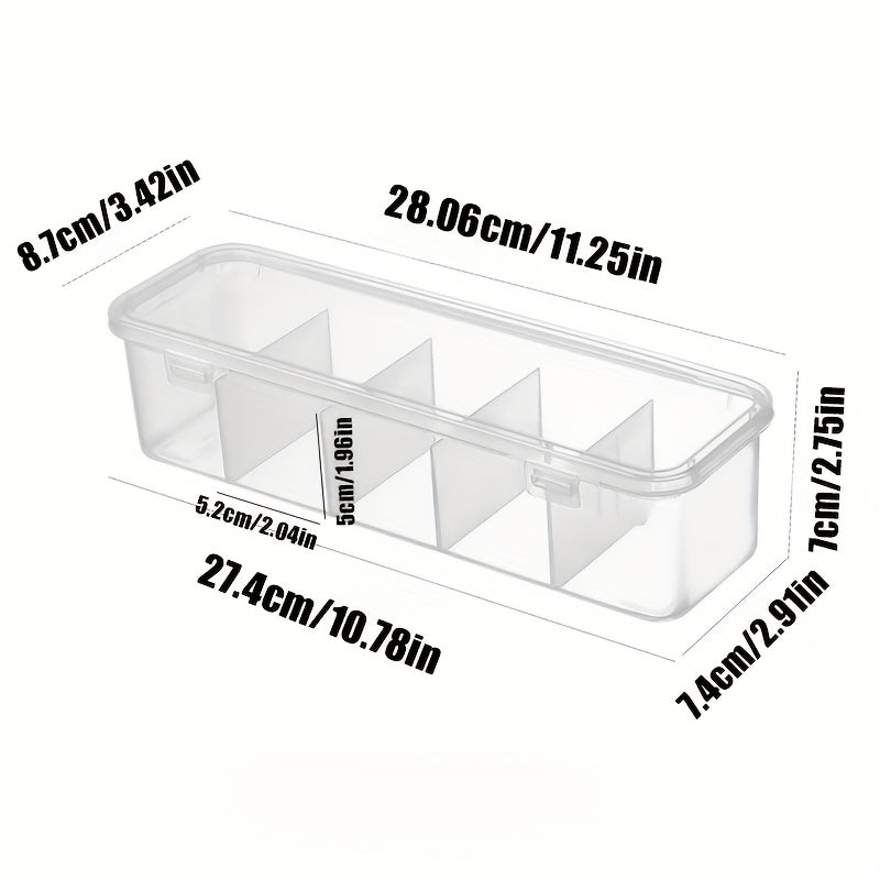 Caja de gestión de cables de gran capacidad con 5 compartimentos y tapa - Solución de almacenamiento de escritorio que ahorra espacio para uso en la oficina y en casa, plástico duradero, perfecta para organizar cables y cargadores, gestión de cables en c