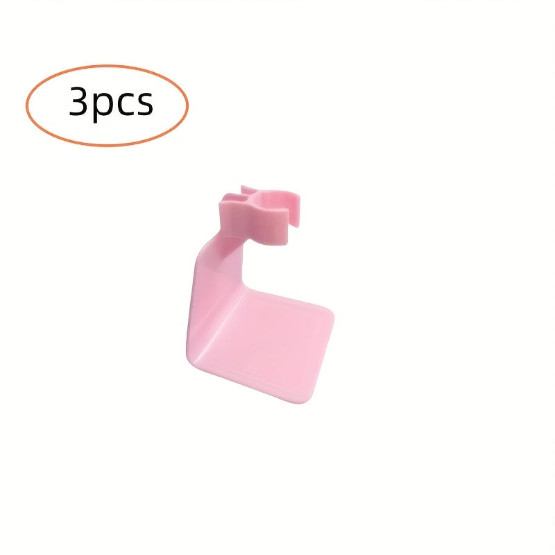 3 Piezas Soporte Multifuncional para Lámpara de Uñas - Diseño Ergonómico con Agarre Seguro, Plástico Rosa Duradero para Secadores LED, Organizador Ahorrador de Espacio para Salón y Hogar