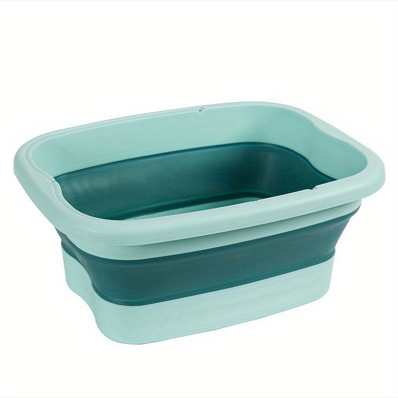 Baño de pies plegable de alta venta mejorada, diseño portátil que ahorra espacio con asa para uso doméstico, bañera de pies de plástico de alta densidad con bolas de masaje en la parte inferior, ideal para lavar los pies.