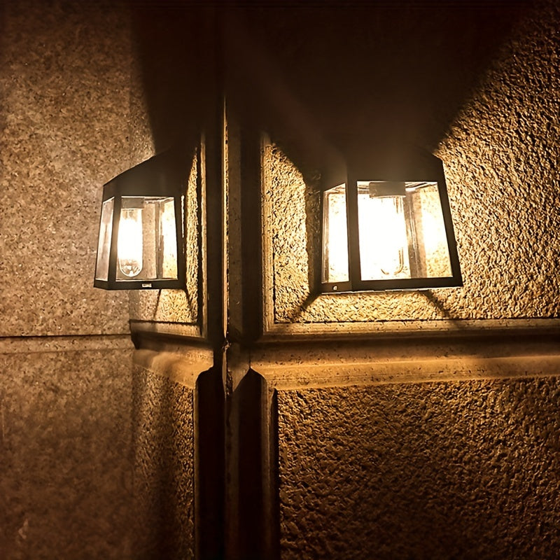 2 o 4 luces solares LED para pared elegantes, modo de iluminación, lámpara exterior para villa, jardín o patio, luz nocturna ahorradora de energía