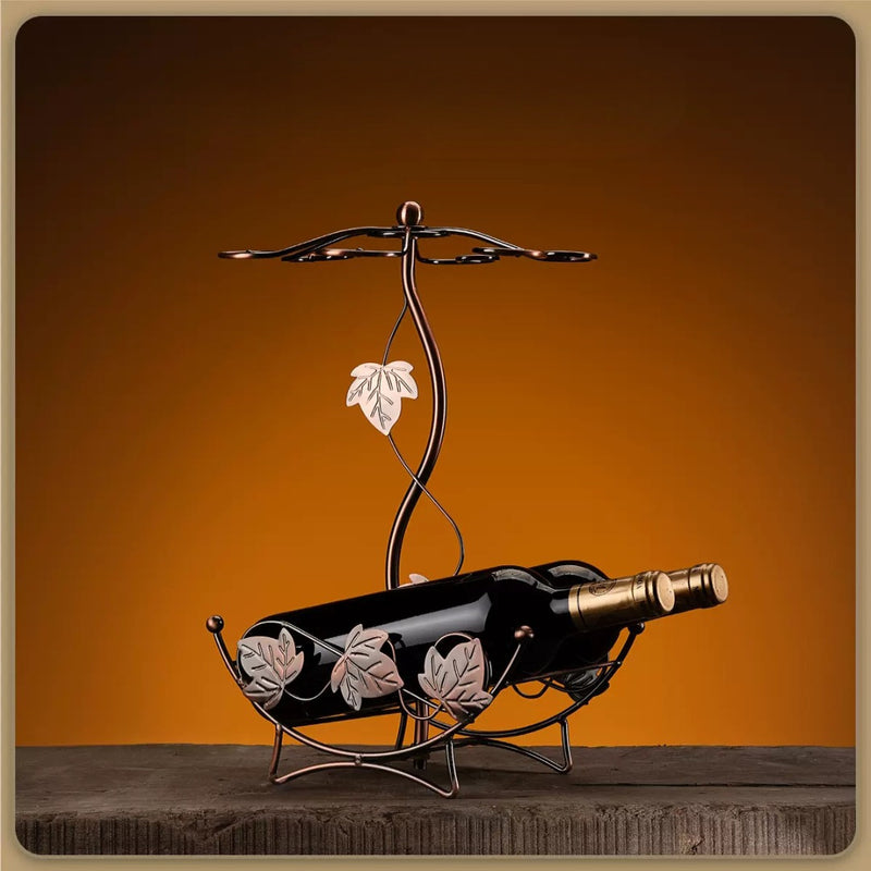 Soporte Elegante para Copas de Vino de Metal - Estante para Tallos que Ahorra Espacio para Decoración de Cocina y Comedor