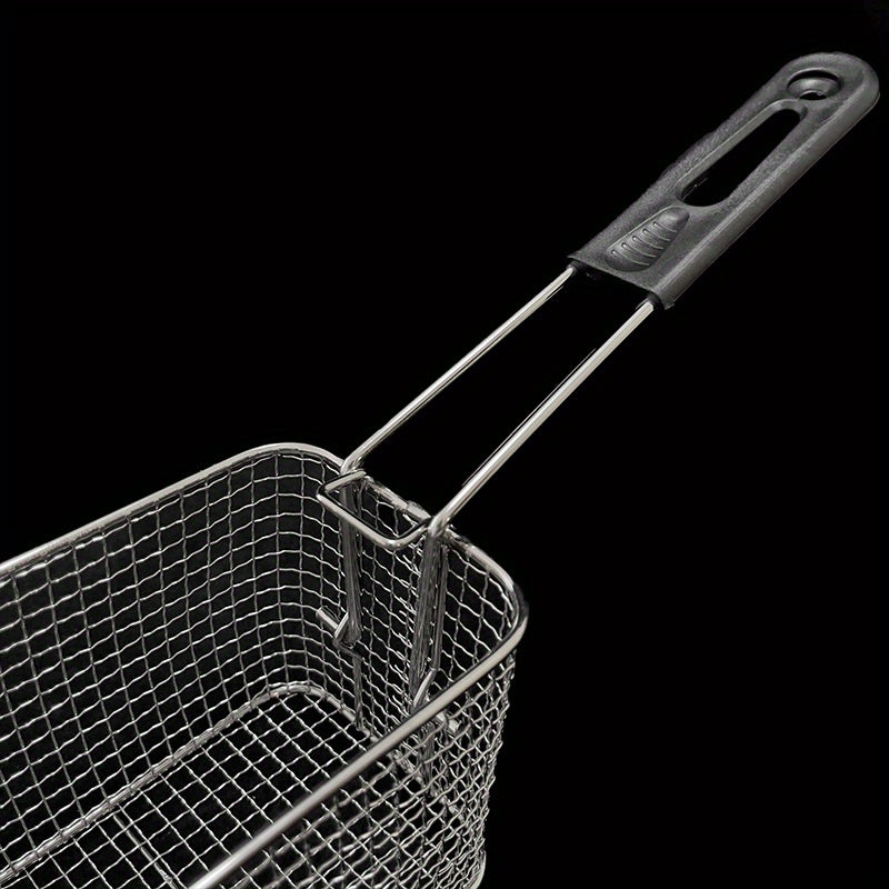 Cesta de freír cuadrada de metal plegable con asa - Ideal para papas fritas, nuggets de pollo y snacks | Cernidor de cocina duradero para freidoras y vaporeras | Perfecto para entusiastas de la cocina, cesta de freír para freidoras