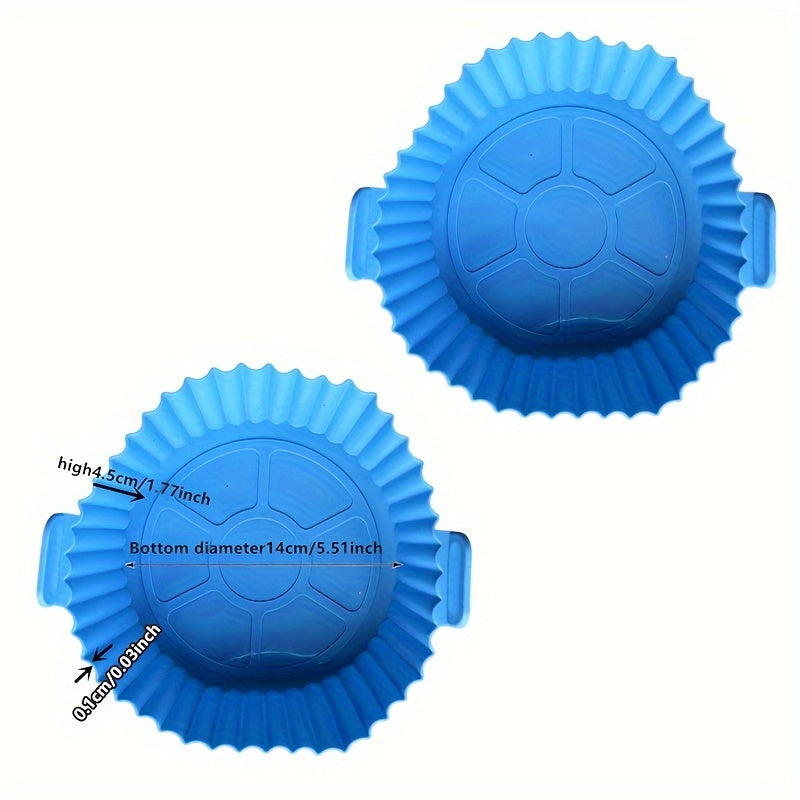 1/2pcs Almohadilla de Silicona para Freidora de Aire Multifuncional, Forro de Silicona Reutilizable para Freidora de Aire, Sartén de Silicona Antiadherente para Hornear, Accesorios para Freidora de Aire en Casa