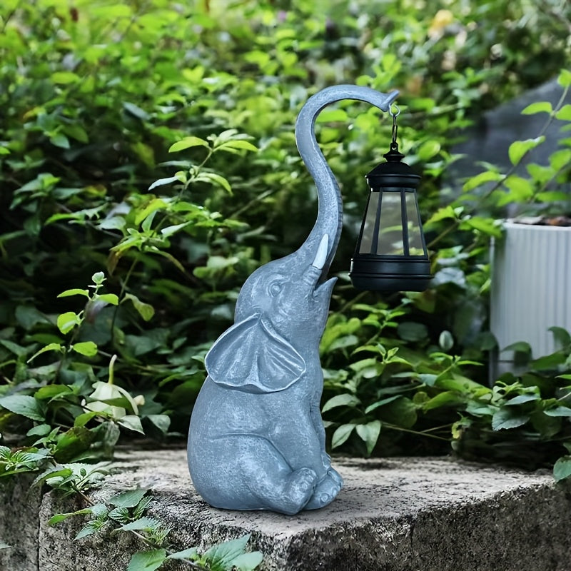 Estatuas de Elefante Serie IP65, Luces Solares para Exteriores, Decoracións de Patio y Balcón, Manualidades, Regalos Perfectos para Halloween, Pascua y Acción de Gracias