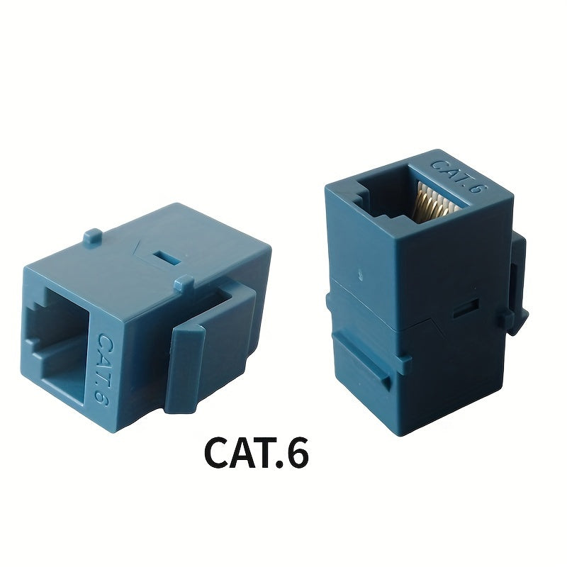 Conectores de red Powerline (paquete de 10) Femenino a femenino CAT.6 RJ45 Placa de pared para computadora Ethernet LAN