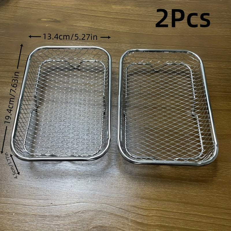 Rejilla de Deshidratación Apilable de 3 Niveles para Freidora de Aire de Acero Inoxidable 304 - Bandeja Multi-Nivel Resistente con Distribución Uniforme del Calor para Hornear, Asar y Rostizar - Accesorio de Cocina que Ahorra Espacio, Rejilla de Parrilla