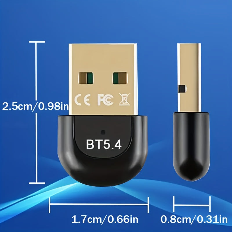 Adaptador inalámbrico 5.4, adaptador BT 5.4, adaptador USB inalámbrico, transceptor BT 5.4, adaptador inalámbrico RTL 5.4, compatible con sistemas Windows 8.1/10/11, plug and play sin necesidad de controladores, permite conexión simultánea de múltiples d