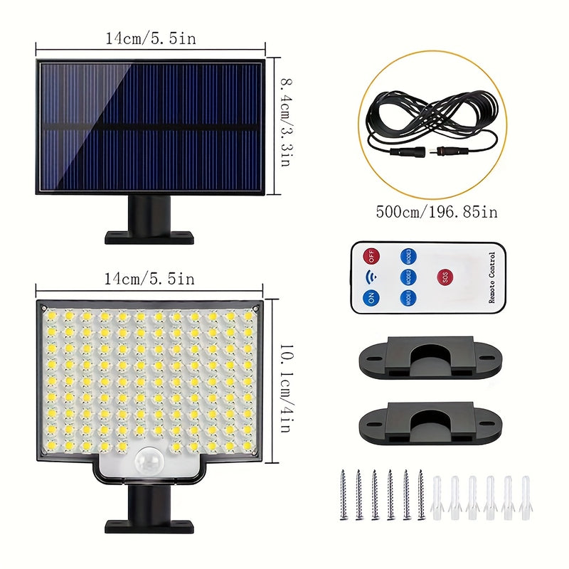 Linterna solar multifuncional con sensor de inducción y división, luz de camino IP44, luz nocturna, iluminación para almacén, adecuada para jardín, garaje, farola comercial y camping