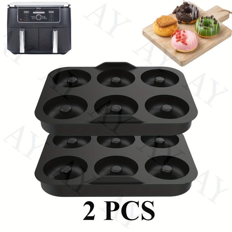 Revestimientos de Silicona Reutilizables Antiadherentes para Freidora de Aire | Molde para Donas, Tamaño Compacto (1/2 Piezas) - Compatible con Modelos Ninja AF400EU, AF451EU, SL400EU y Más Accesorios para Freidoras