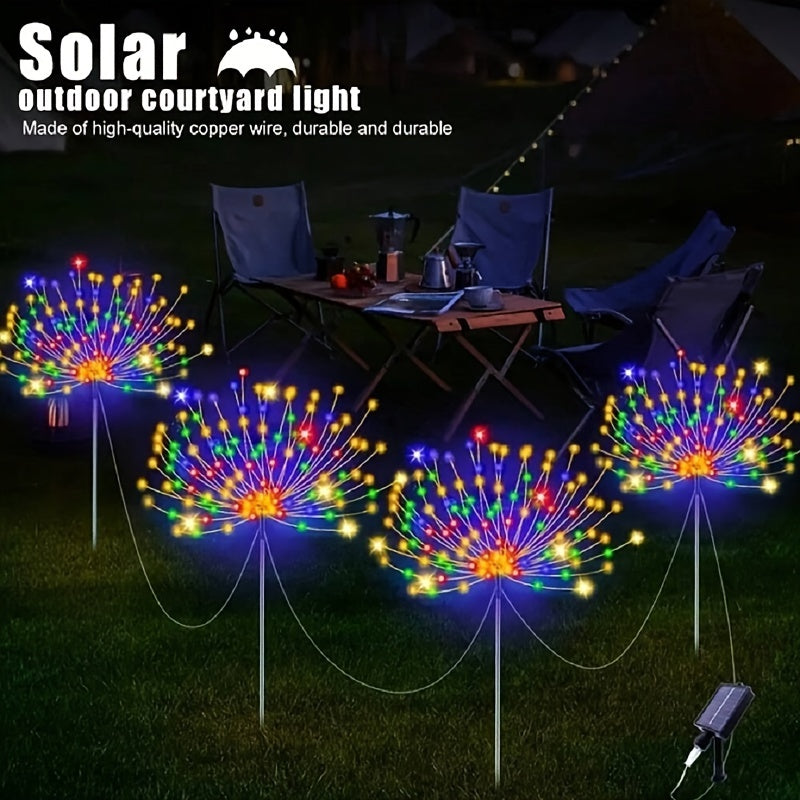4 luces solares para jardín al aire libre, 4 luces solares LED para césped con 8 modos de iluminación, luces de tierra táctiles, luces solares para césped con iluminación ajustable, decoración de hogar, temas de vacaciones, camping, RVs.