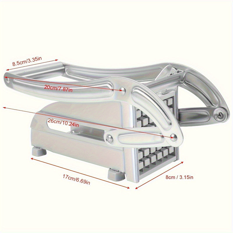 Rebanador Manual de Acero Inoxidable para Papas - Cortadora Multifuncional de Patatas Fritas, Pepinos y Zanahorias con Rejilla Ajustable, Mango Ergonómico para Uso en Cocina, Diseño Resistente, Herramienta Duradera y Fácil de Usar, Ideal para Preparación