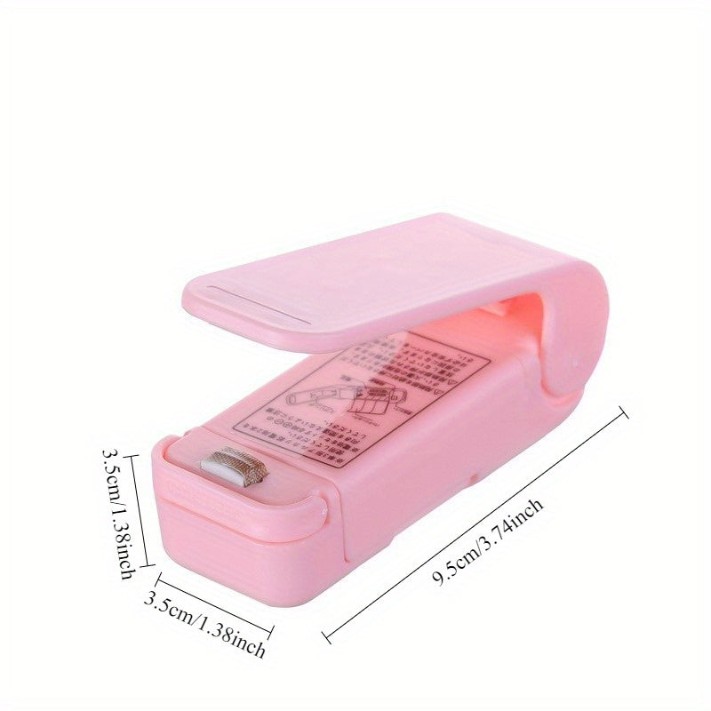 Selladora Manual Portátil de Vacío - Sin Baterías Necesarias, Sellador Compacto para Bolsas Herméticas con Sello Airtight para Frescura y Almacenamiento Antifugas - Ideal para Cocina, Viajes, Oficina, Camping - Rosa Pastel (No Eléctrica), Salvavidas de S