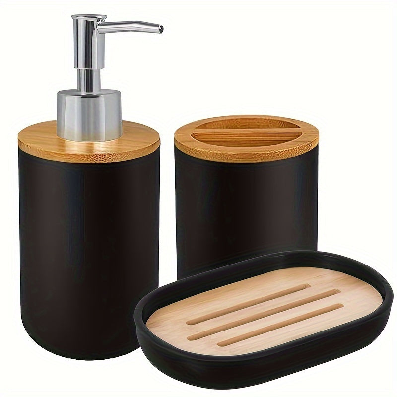 Juego de baño de 2/3 piezas, Dispensador de jabón de manos, Portacepillos de dientes, Jabonera, Decoración de baño, Portaobjetos de artículos de tocador, Accesorios de baño