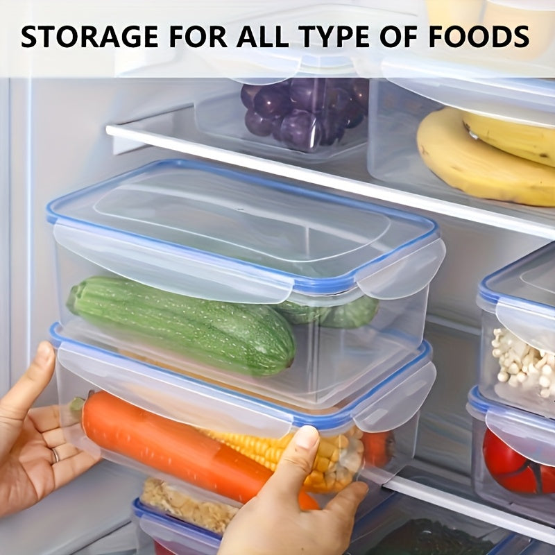 Contenedores transparentes de almacenamiento de alimentos multi-tamaño con tapas herméticas - ideales para frutas, verduras, pasta, etc. - Kits reutilizables de polipropileno aptos para microondas, diseño moderno y organización de cocina