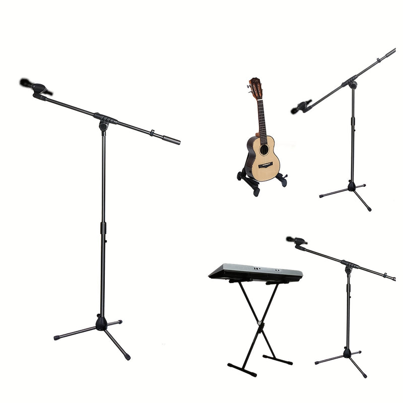 SIAETIUR Tripode de micrófono de hierro, altura ajustable, conector XLR, soporte de micrófono de metal portátil para grabaciones y presentaciones en vivo