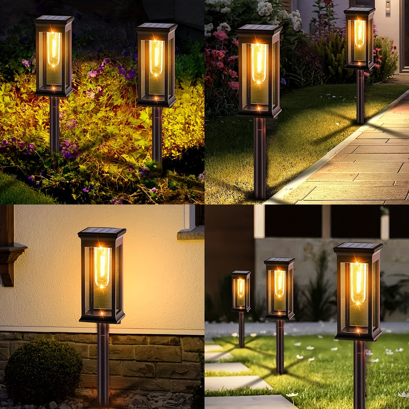 Luces solares para exteriores, decoración de patio de jardín y sendero, luces solares duraderas y brillantes IP44 para exteriores.