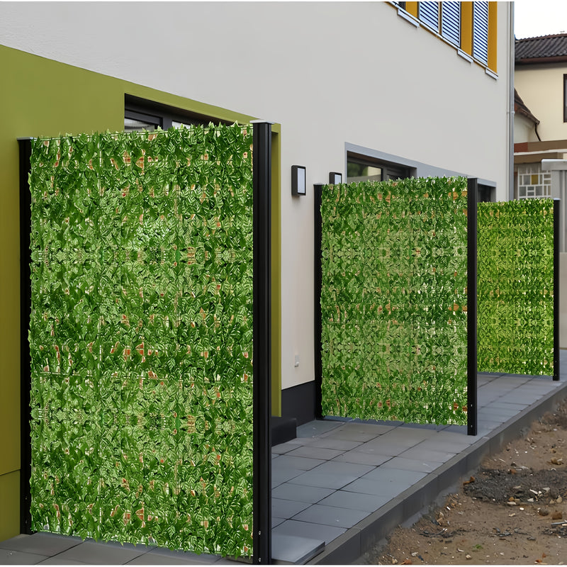 6-Pack Valla de Hiedra Artificial 304.8×50.8 cm Resistente a los UV, Decoración para Patio/Balcón o Pared Interior con Apariencia Natural + Material Plástico Duradero y Protección Solar al Aire Libre