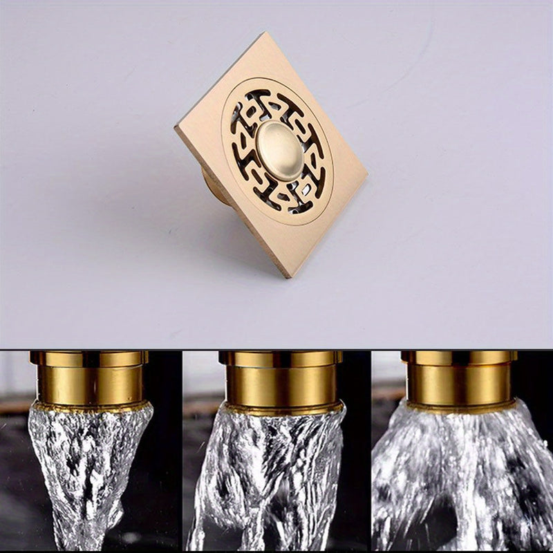1pc Desagüe de Ducha de Piso de Cobre Cuadrado, Desagüe de Piso para Bañera y Ducha, Evitador de Reflujo de Drenaje de Baño