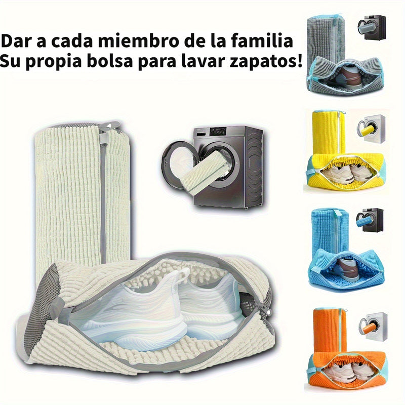 Regalo para el Día de la Madre - Bolsa lavable para zapatos de felpa sin lavado a mano, con cierre de cremallera, limpieza 360° y +1200 hebras suaves resistentes al desgarro, bolsa de lavandería reutilizable para tenis, viajes - Resistente a rayones y de