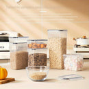 Juego de 4 Recipientes Herméticos para Almacenamiento de Comida de Cocina de 2.0L Libres de BPA para Azúcar y Alimentos Secos - Aptos para Lavavajillas - Incluye Etiquetas y Marcador - Mantiene la Comida Fresca y Seca