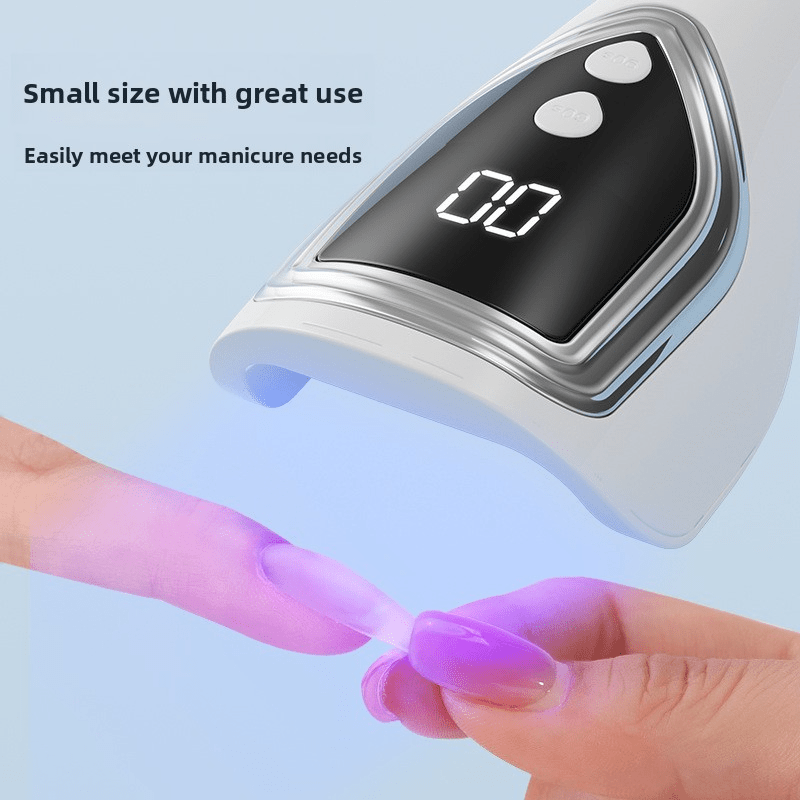Secador de Uñas LED Portátil Recargable - Lámpara Mini para Gel con Pantalla Digital, Diseño Ergonómico para Manicura Rápida y Fácil, Carga USB, Blanco | Luz Moderna para Uñas | Acabado Brillante, Esmalte en Gel