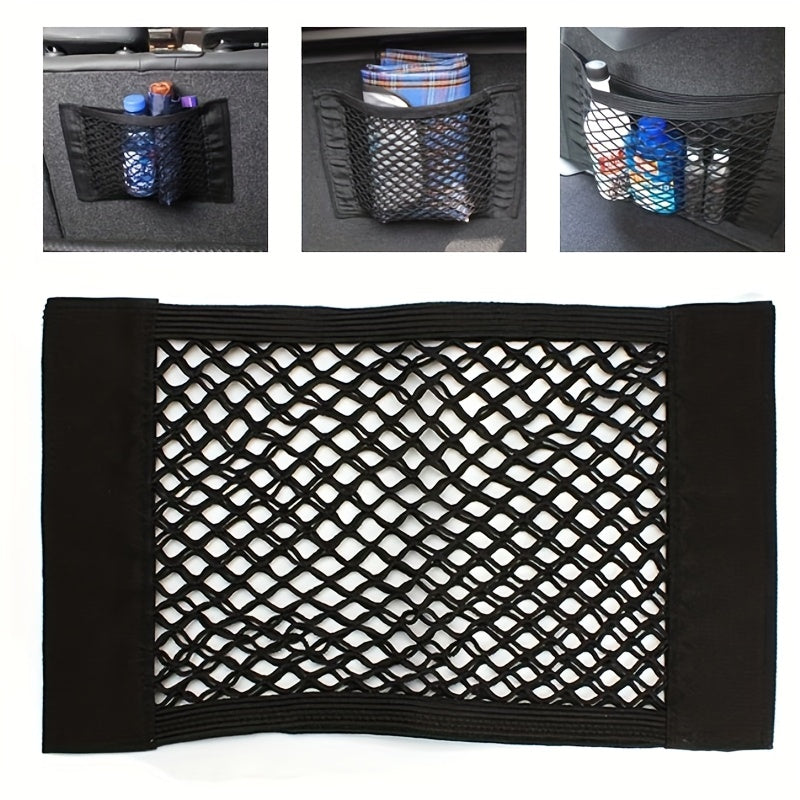 Organizador universal para respaldo de asiento de coche, malla elástica para asiento de maletero, pegatina mágica para fácil almacenamiento y limpieza, accesorios para coche, 1 ud.