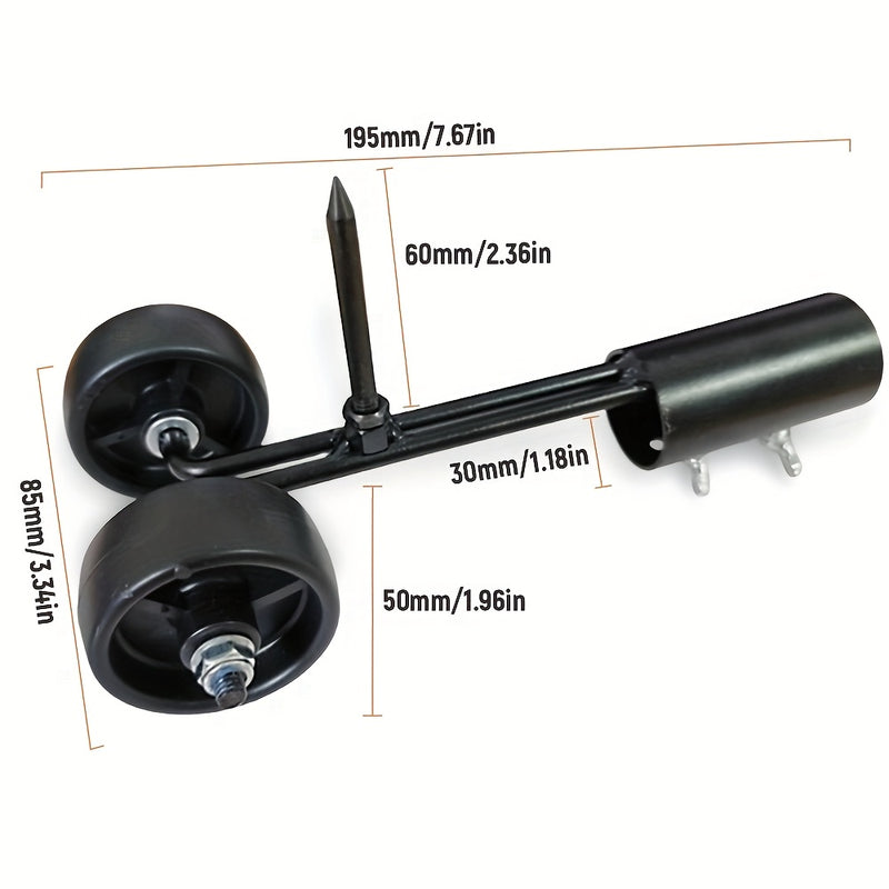 Eliminador de malezas de doble rueda de acero de manganeso, altura ajustable, resistente a la oxidación, para aceras/roturas de ladrillos, herramienta manual para eliminar raíces, construcción metálica duradera, jardinería | Diseño ergonómico | Manejo fá