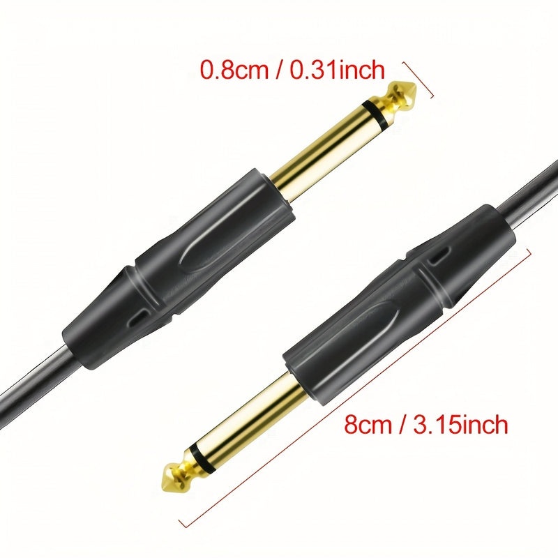 Cable de conexión para altavoz de guitarra de 6.35 mm, macho a macho, con reducción de ruido, núcleo de cobre libre de oxígeno de alta fidelidad, doble blindaje, ideal para conectar guitarras eléctricas, teclados, altavoces y micrófonos. Perfecto para re