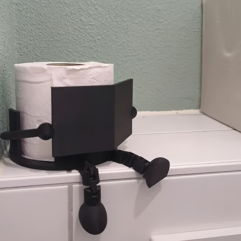 Soporte de papel higiénico divertido - Práctico y artístico con diseño de articulaciones móviles, adecuado para oficina, baño de casa o cualquier baño.