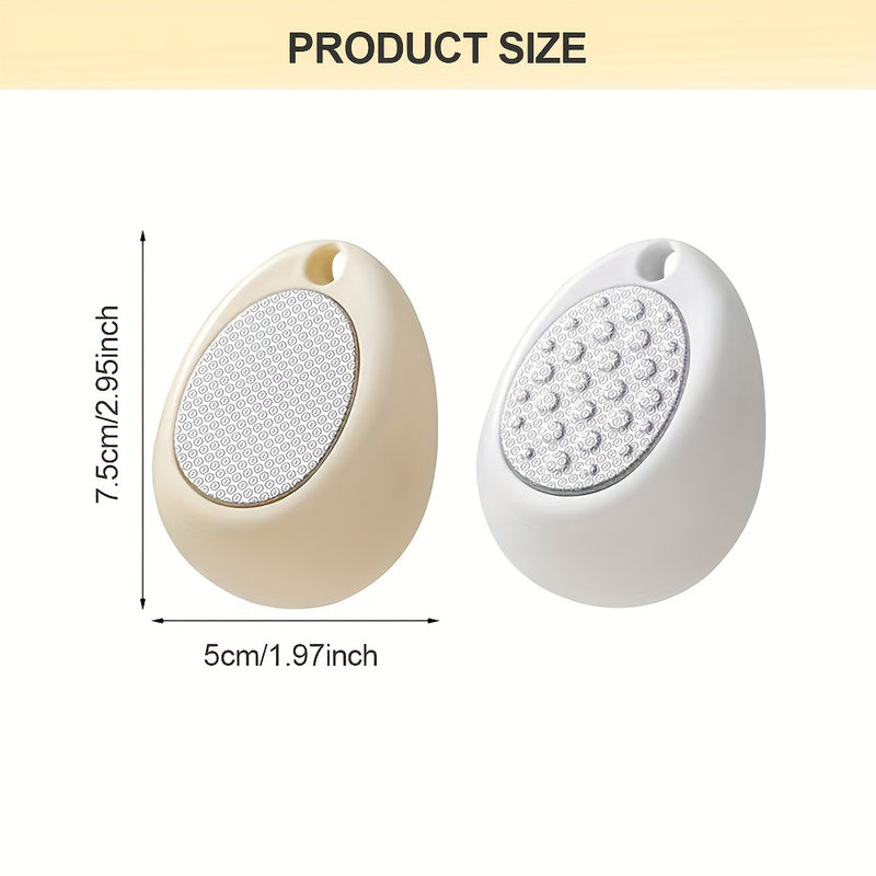 1 Pieza Lima de Pies Ovalada Doble Cara de Acero Inoxidable - Eliminador Manual y Portátil de Cutículas Beige, Herramienta Reutilizable para Cuidado de Pies sin Alcohol ni Batería, para Hombres y Mujeres