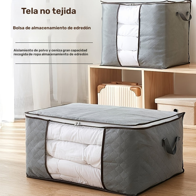 Bolsa de Almacenamiento Extra Grande Plegable para Mantas, Ropa de Cama y Edredones - Organizador Versátil con Cierre de Cremallera, Ideal para la Organización del Hogar, Almacenamiento Debajo de la Cama