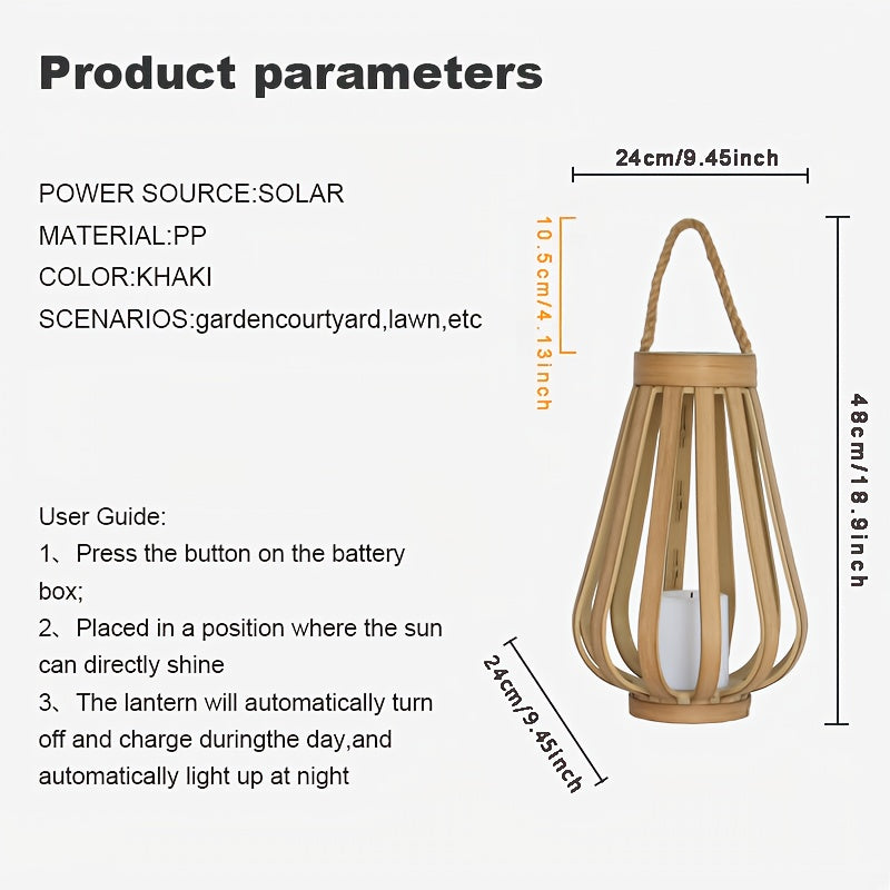 Jarrón Colgante de Madera con Energía Solar de 44 cm, Dos Tamaños Disponibles, Ideal para Iluminación en Exteriores, Parques y Terrazas, Decoraciones para Halloween y Navidad, IP44
