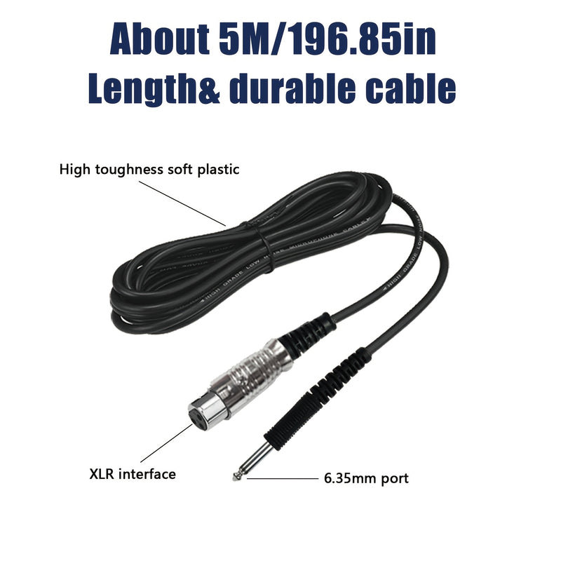 Micrófono dinámico profesional con cable y conector de 6,35 mm - Sonido de alta fidelidad, reducción de ruido, diseño negro para KTV, transmisión en vivo, reuniones y canto - Configuración fácil de enchufe y juego, grabación y uso en vivo múltiples, micr