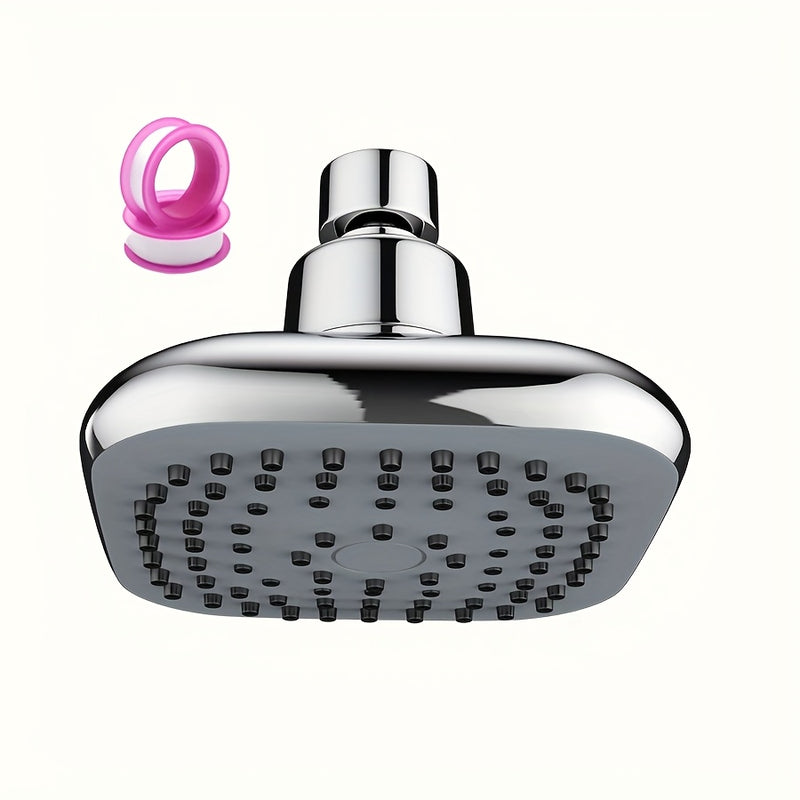 1 unidad de cabezal de ducha universal, material nuevo, ABS grueso, 4 pulgadas (aproximadamente 9.5 cm), cabezal de ducha tipo lluvia, flujo alto, diseño cuadrado, función de salida única reforzada, ideal para duchas empotradas, acabado pulido, cromado