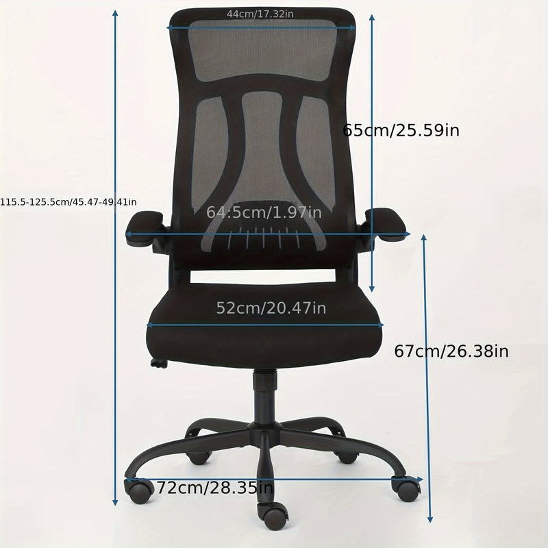 Silla de Oficina Ergonómica con Respaldo Alto y Malla Transpirable - Asiento Cómodo para Escritorio de Computadora para Empleados, Fácil de Limpiar