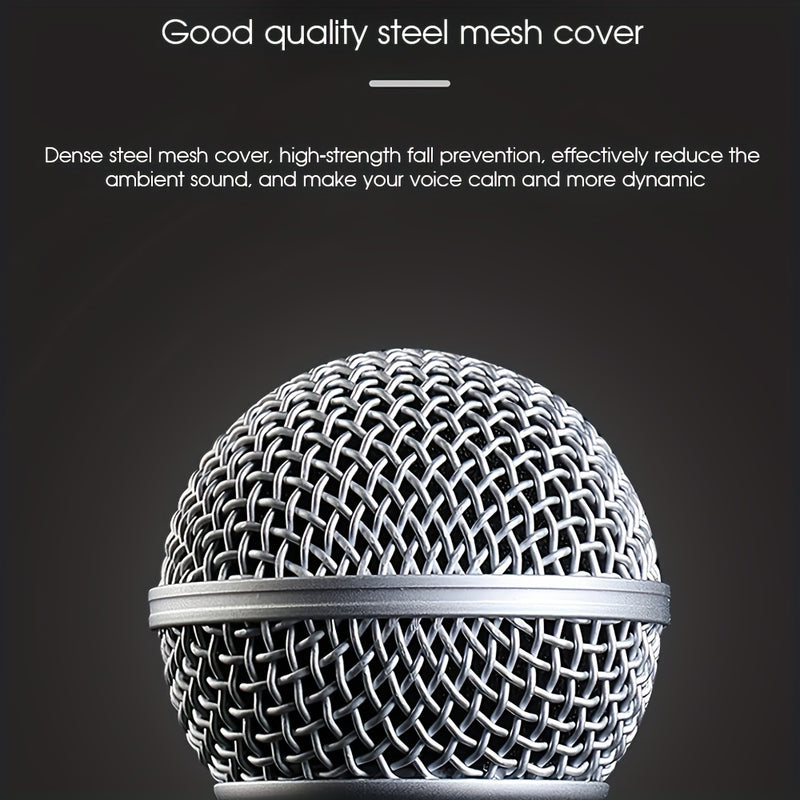 Micrófono inalámbrico Bomge SM58 profesional de metal con forma de corazón, dinámico y acústico, para uso en vivo, adecuado para actuaciones en escena, grabación de DJ, actuaciones vocales y transmisión en vivo, con conectores XLR de 3 metros y 6,35 mm.