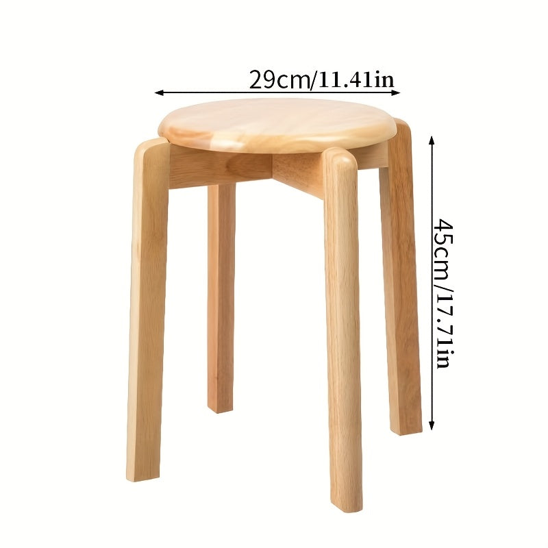 Taburete de madera con acabado de nogal elegante - Estilo vintage, apilable, estructura sólida, no requiere ensamblaje, ideal para mesas de comedor en casa y comerciales, diseño minimalista, resistente y duradero para uso en restaurantes o salones.