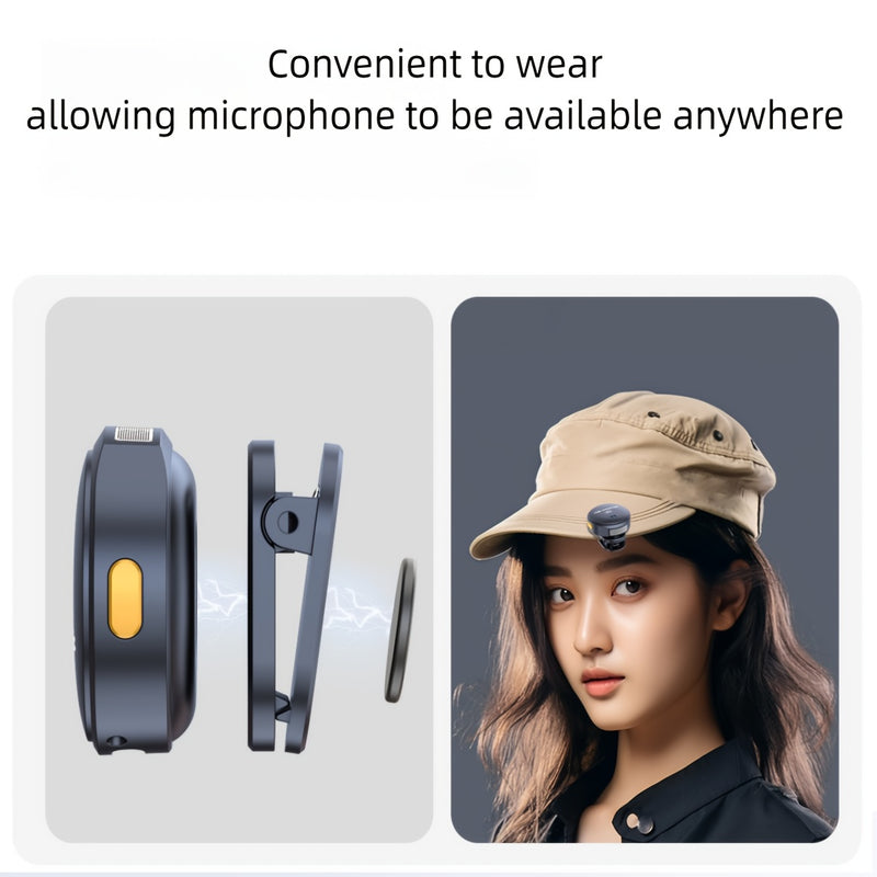 1/2 piezas de micrófono, micrófono inalámbrico de lavalla de forma redonda con botones, micrófono inalámbrico de lavalla profesional, grabación de un solo clic y diseño de clip, compatible con teléfonos inteligentes y portátiles, compatible con entrevist