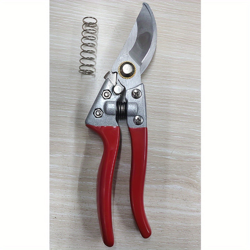 Tijeras de poda de jardín profesionales de estilo clásico, con cuchillas de acero de alta calidad afiladas, diseño ergonómico con asa roja, antideslizantes, operación manual, ideales para el mantenimiento de árboles frutales y jardines, tijeras de jardín