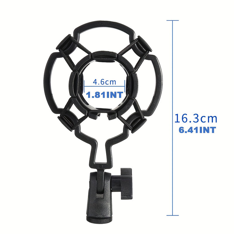 Soporte Antivibratorio Profesional para Micrófono de Condensador Grande - Ajuste Universal, Absorbedor de Impactos, Compatible con Brazo de Micrófono, Ajustable, Construcción Duradera de Plástico - Perfecto para Grabación en Estudio, Podcasting y Transmi